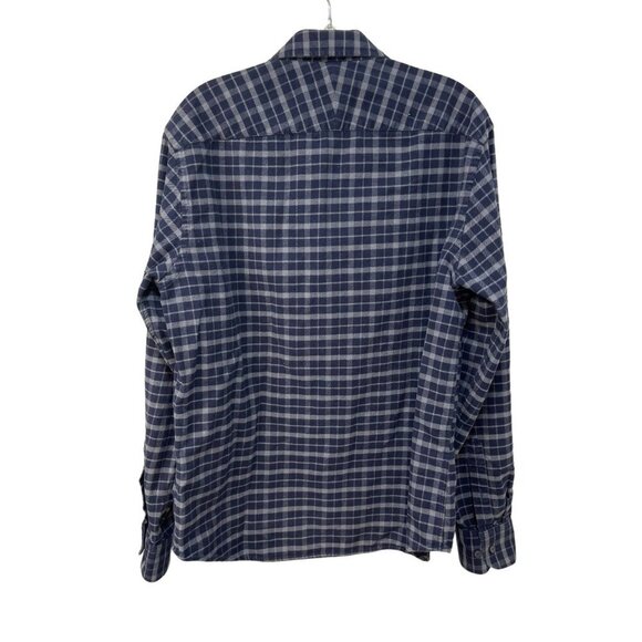 UNTUCKIT Blue Plaid Long Sleeve Button Down Flannel Shirt Slim Fit XLarge - Picture 3 of 3